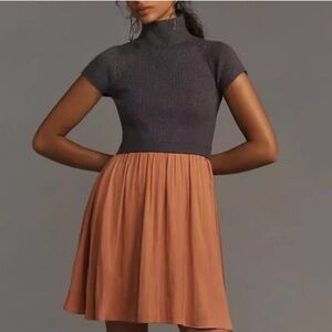 Anthropologie The Thea Twofer Sweater Dress in Heather size S